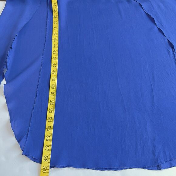 Madison Marcus Royal Blue Silk Maxi Dress Womens Small Layered High Slit - Picture 10 of 11